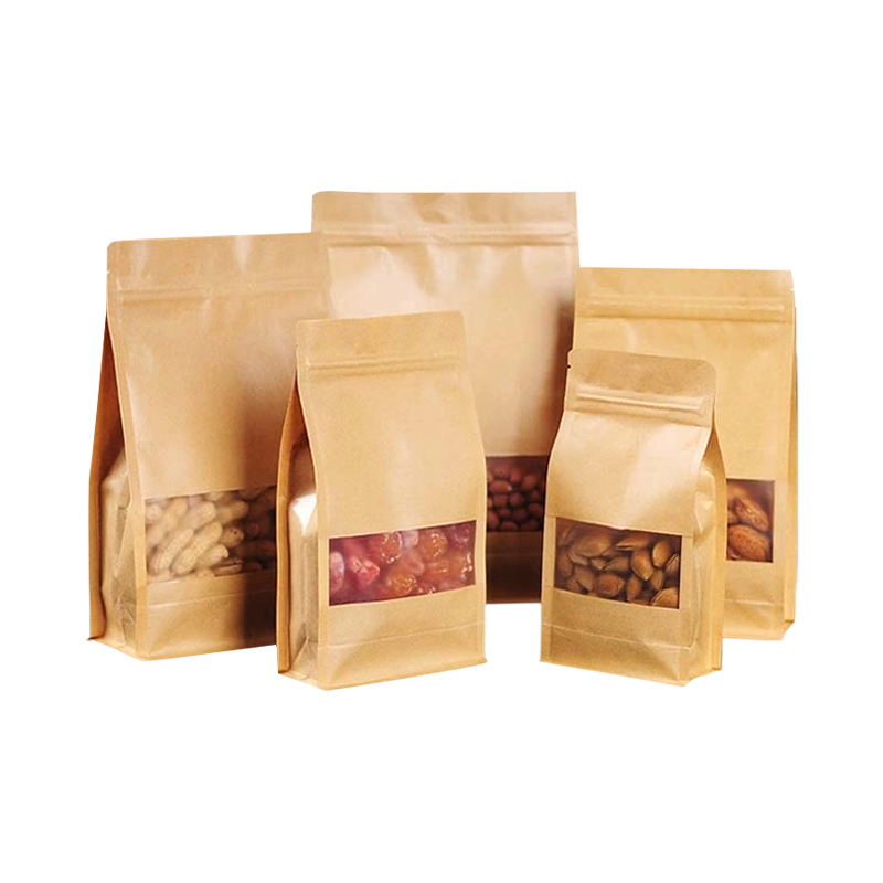 Beg Kertas Kraft Stand Up Kraft untuk Penyimpanan Makanan