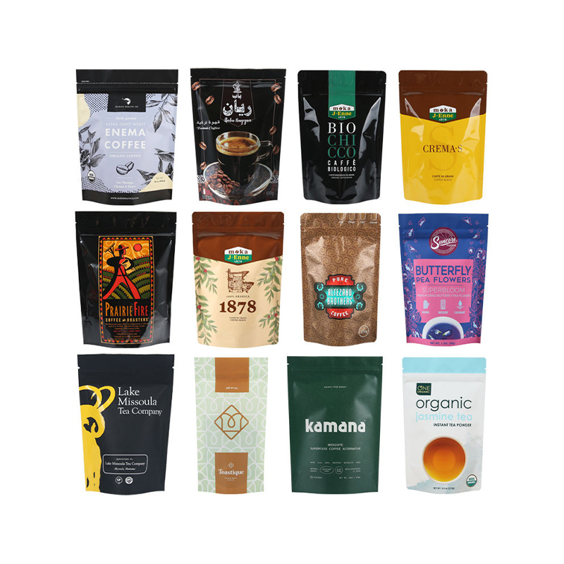 Premium Aluminium Foil Coffee Stand-Up Pouch dengan Injap